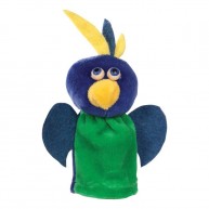 Puppet World plüss ujjbáb kék-zöld papagáj 2518