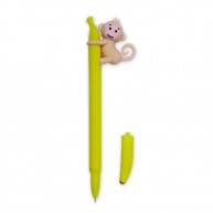 Banán alakú zselés toll majommal, sárga   5374-A