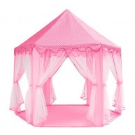 Rózsaszín játszósátor rögzíthető szúnyoghálós függönyökkel 6104