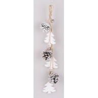 Lógó karácsonyi dekoráció - fehér fenyő és toboz 452412