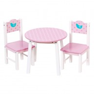 Játék asztal 2db székkel játékbabáknak 5098