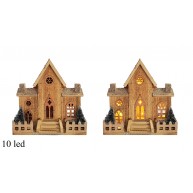 Fa templom világítós karácsonyi dekoráció 10LED-es 421355