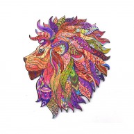 Fa forma puzzle oldalra néző oroszlán A5 méretben, színes magic puzzle