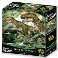 Dinoszauruszok neon világító puzzle, 100 darabos