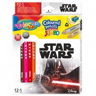 Colorino Disney Star Wars JUMBO háromszögletű színesceruza készlet - 12+1 (arany/ezüst)