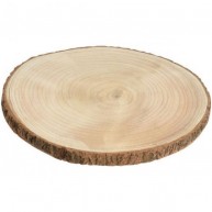 Rusztikus kérges fa tál / fa szelet alátét - kb. 30x2 cm