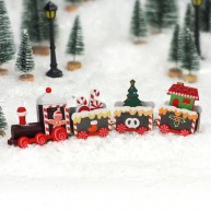 Karácsonyi kisvonat dekoráció 20 cm, mézeskalácsos