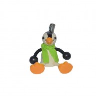Rugós figura - pingvin zöld sállal